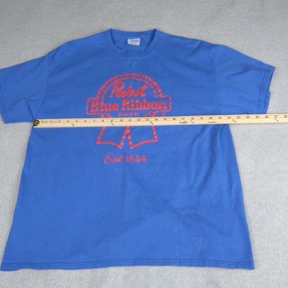 Pabst Blue Ribbon Beer T-Shirt XL Blue Ribbon Est. 1844 Vintage-Style Tee Mens - Picture 7 of 10
